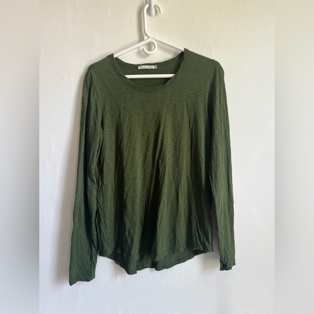 OS Michael Stars one size supima cotton long sleeve tee shirt green top